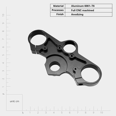 OEM CNC Forgiazione Leggio di alluminio superiore CNC meccanizzato Motociclo superiore tripla pinza Superiore pannello portaforchetta