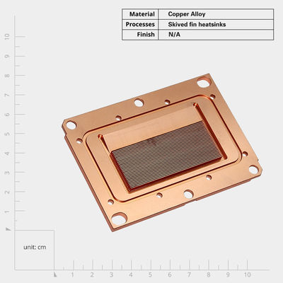 Alta densità di rame Skiving Fin Sink di calore liquido Blocco di raffreddamento CNC Machining CPU Cooler Sink di calore